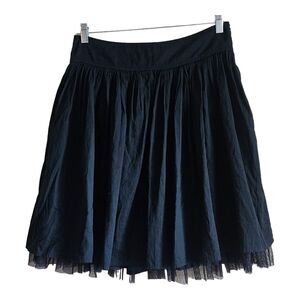 BANANA REPUBLIC Women's 4 Skirt Black Flared Tulle Lined Cotton Waist 31"